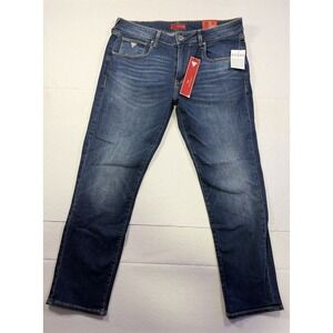 Guess Men's 34X30 Vermont Slim Fit Straight Leg Jeans  Stretch Biru Blue